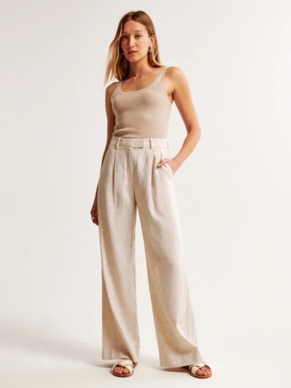 Abercrombie & Fitch | Harper Tailored Linen Blend Pant